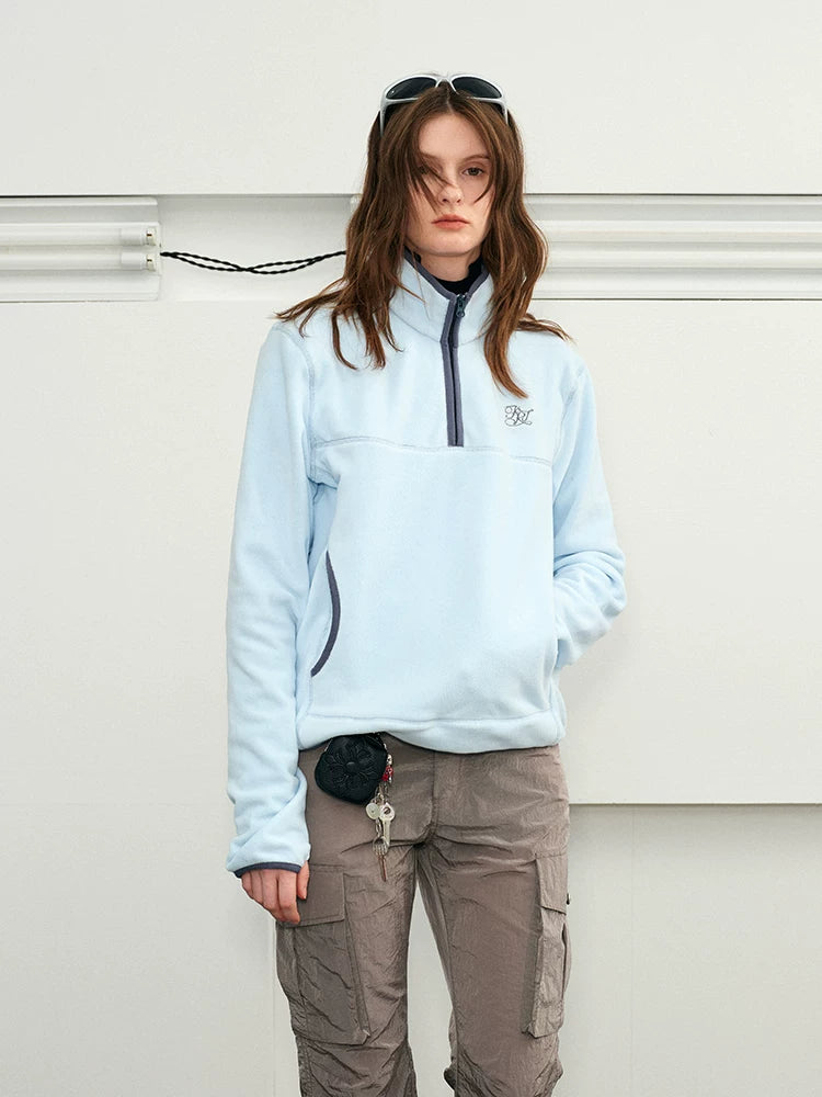Warm Fleece Stand Collar Pullover Jacket