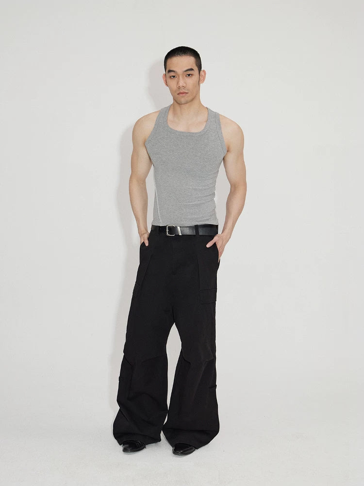 Stretchy Fitted U-Neck Tank Tops