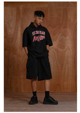 Men's Black White Graphic Vintage Hoodies