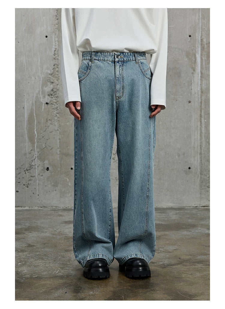 Vintage Washed Flared Denim Pants