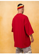 Men's Oversized Red Black White Tees
