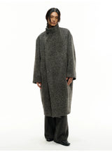 Pleated Back Wrap Cocoon Coat