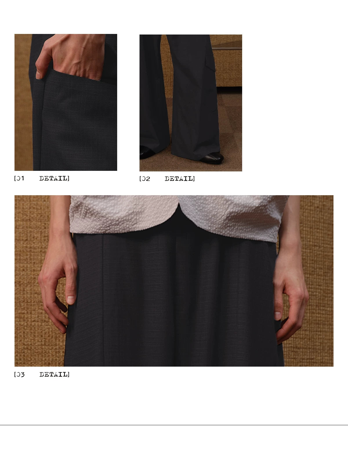 Wool Plaid Drop Crotch Cargo Pants