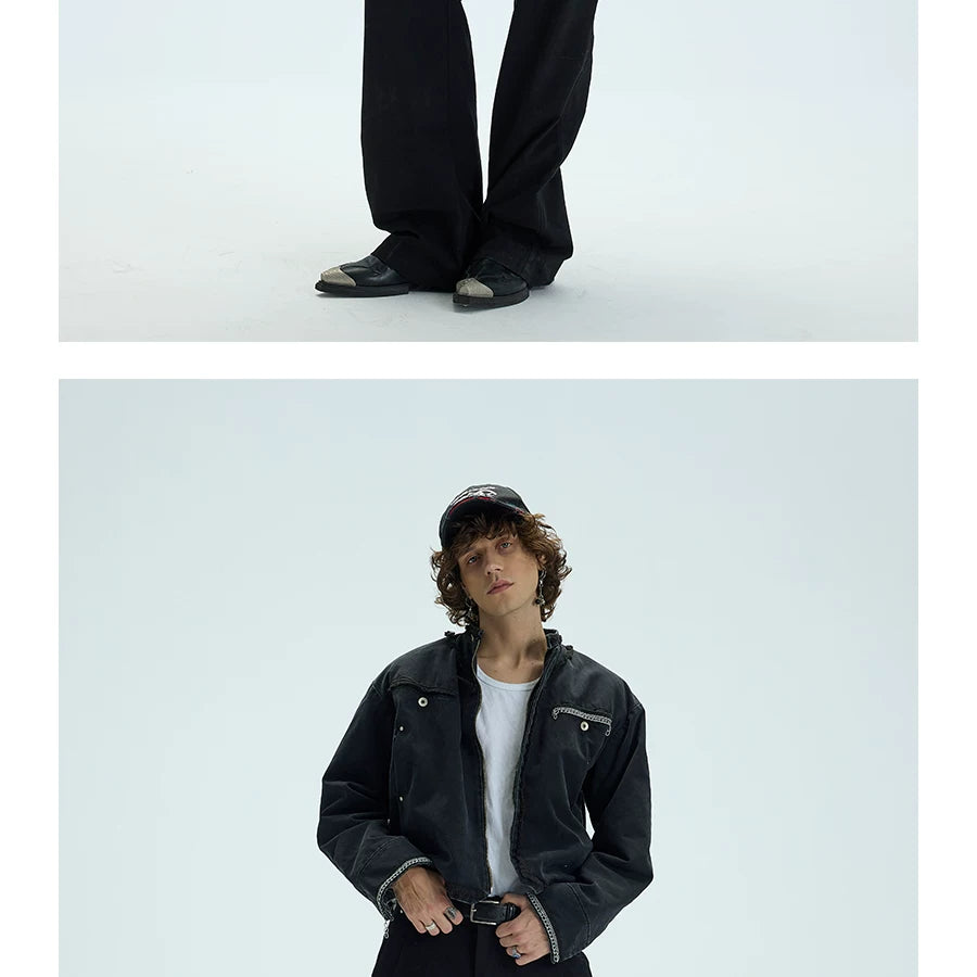 Chained Short Mock Neck Puffer Coat
