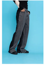 Men's Colorblock Wide Leg Jeans