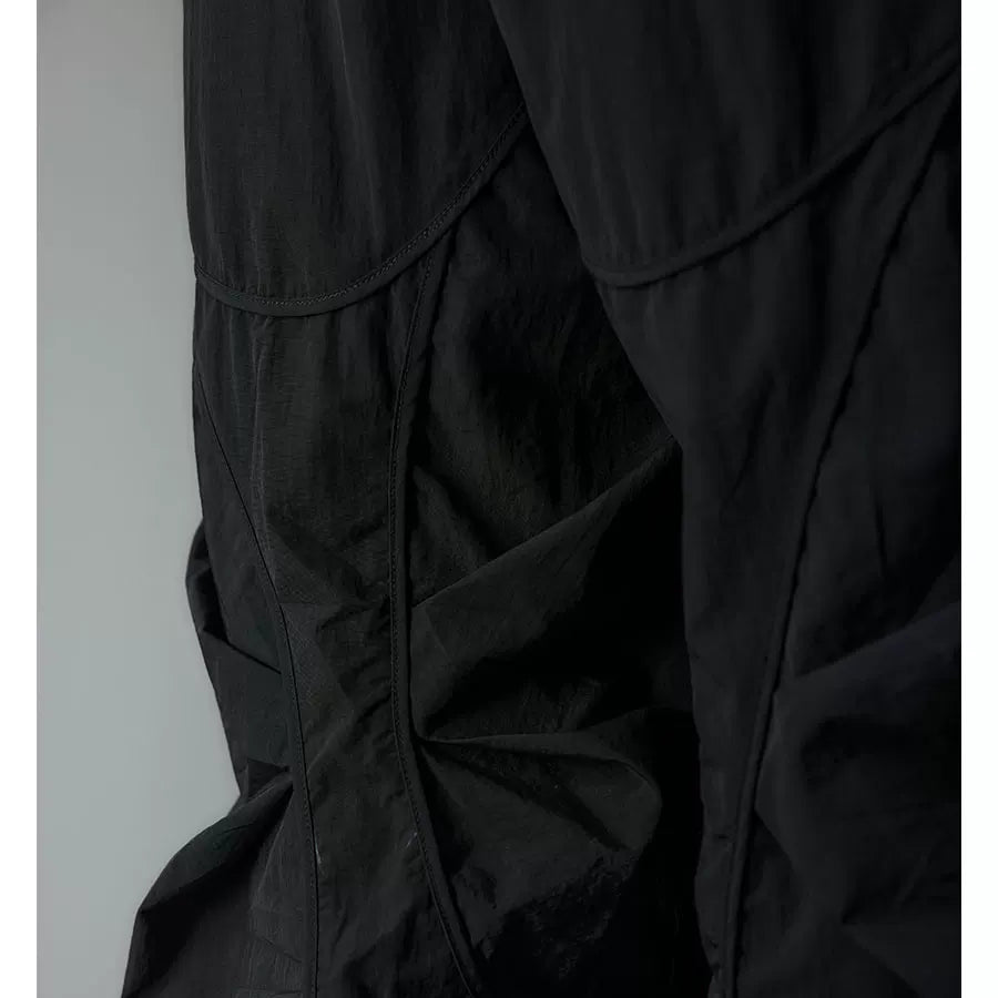 Waterproof Irregular Zippered Baggy Trench Pants