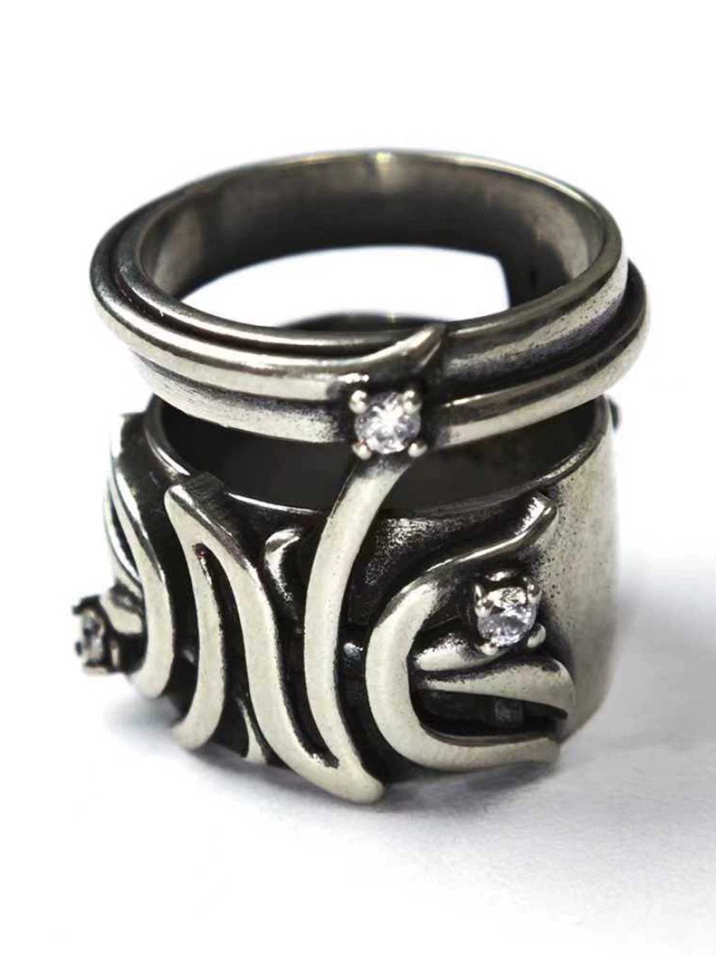 Handmade Distressed Gothic Honeysuckle Ring