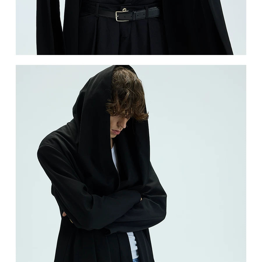 Thick Multi-Wear Hooded Scarf Blazer Coat