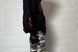Washed Distressed Camo Cargo Pants