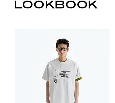 Frayed Printed Cotton Crew Neck Tee