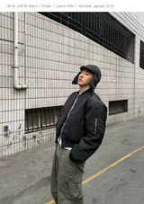 Black Khaki Camo MA1 Bomber Jacket