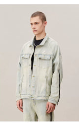Mud Washed Distressed Denim Jacket