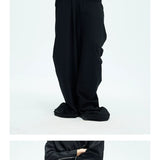 Two-tone Asymmetrical Pleated Baggy Sweatpants
