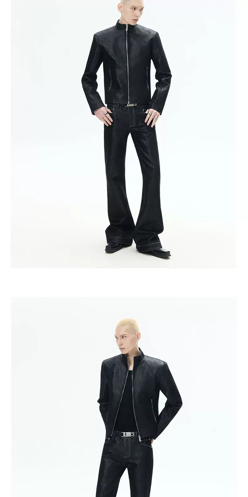 Mid Rise Flare Silver Riveted Jeans