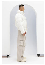 Men's Black White Gray Puffer Jacket