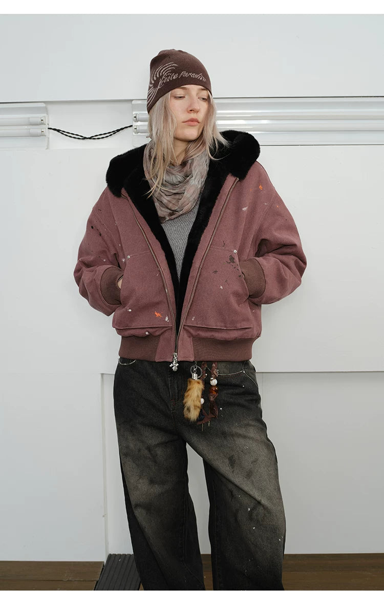 Men's Splatter Canvas Padded Jacket