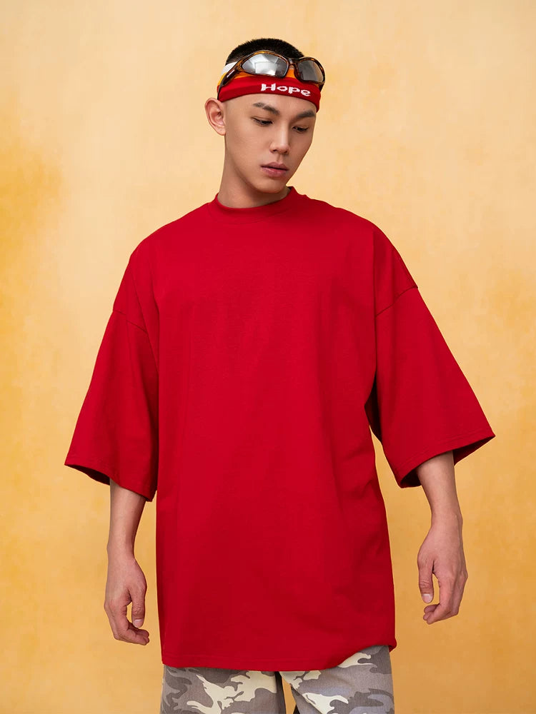 Men's Oversized Red Black White Tees