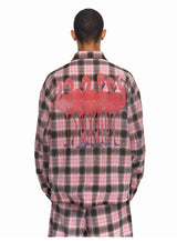 Men's Pink Plaid Flamingo Rhinestone Jacket