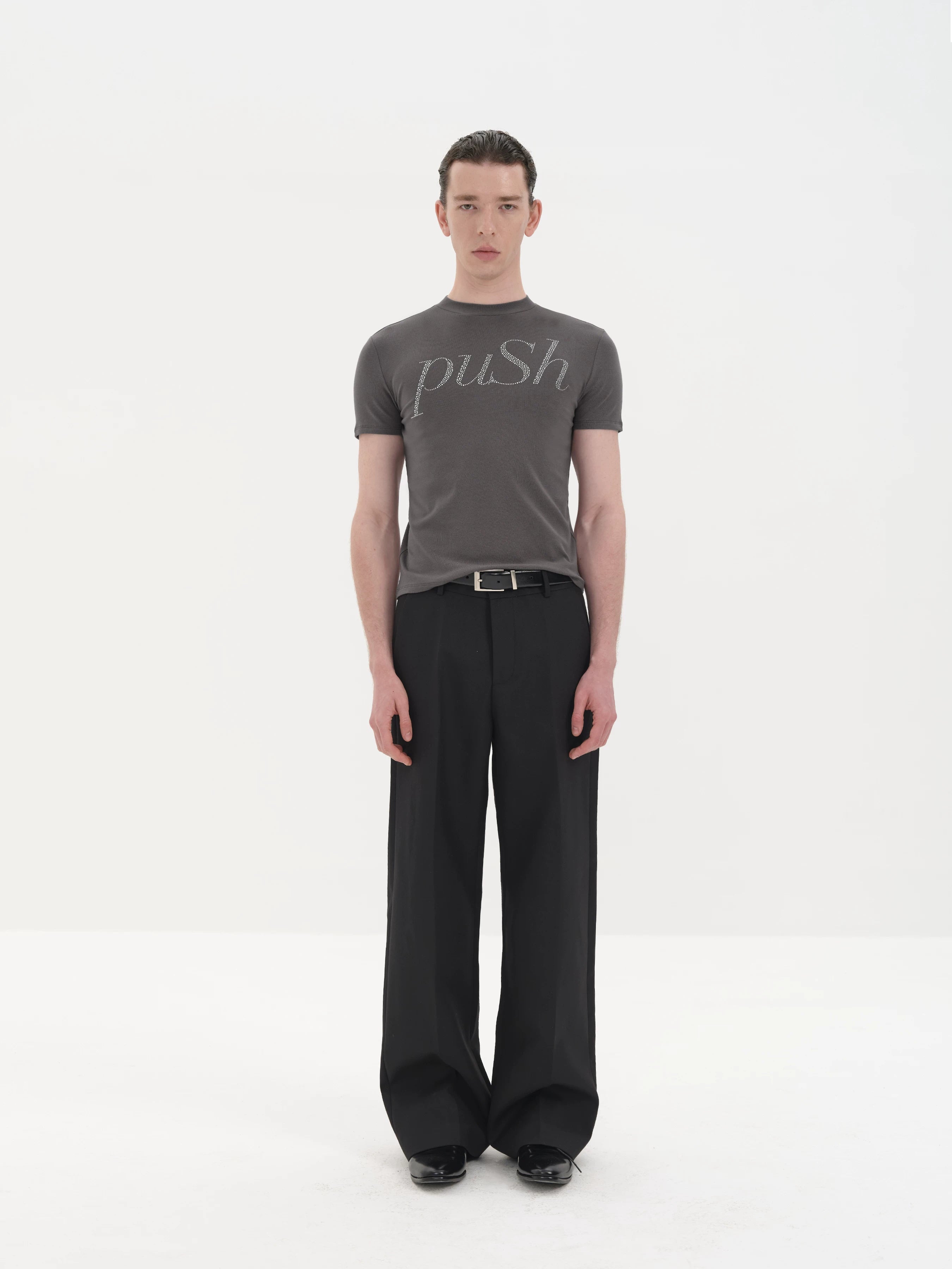Slim Fit Rhinestone Short Sleeve Tee