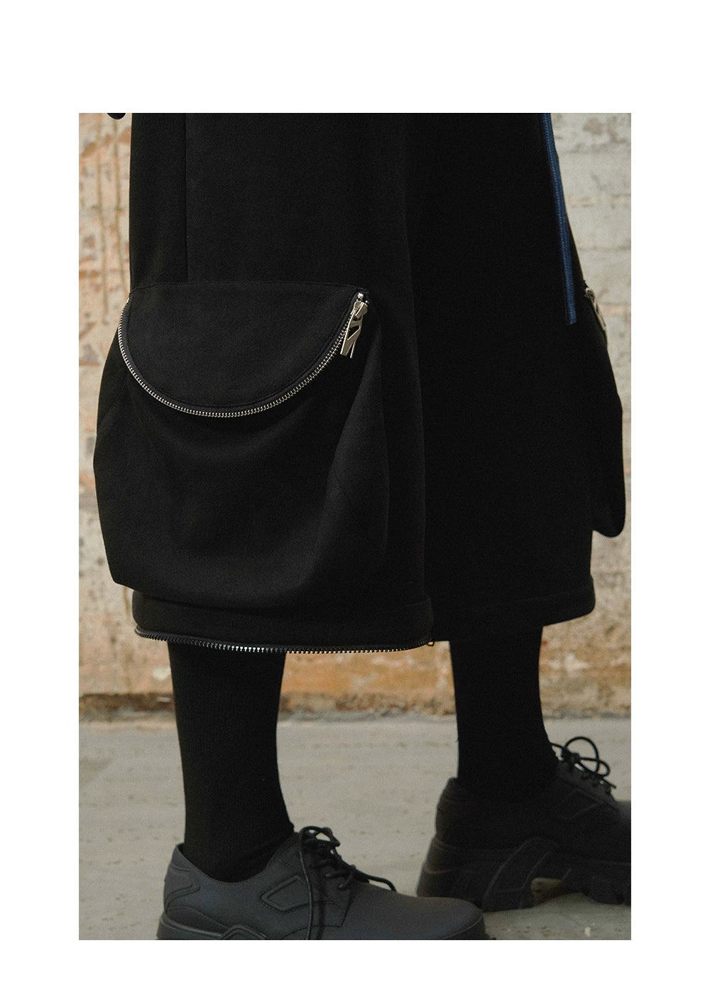 Detachable Suede Denim Patchwork Cargo Pants