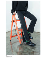 Men's Black Straight Side Zip Jeans