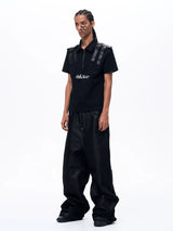 Men's Silver Multi Pocket Wide-Leg Jeans