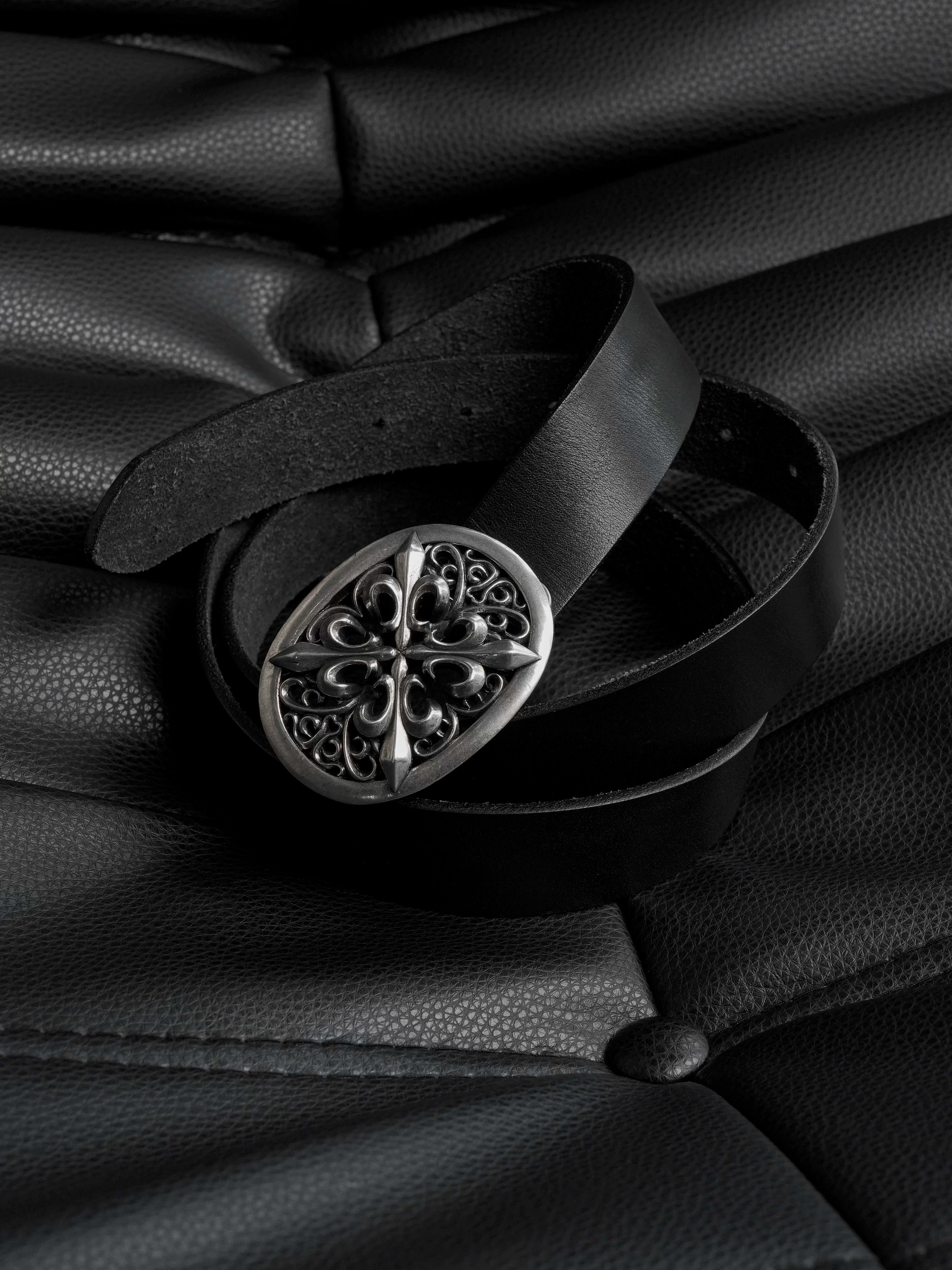 Dark Iris Silver Vintage Cowhide Belt