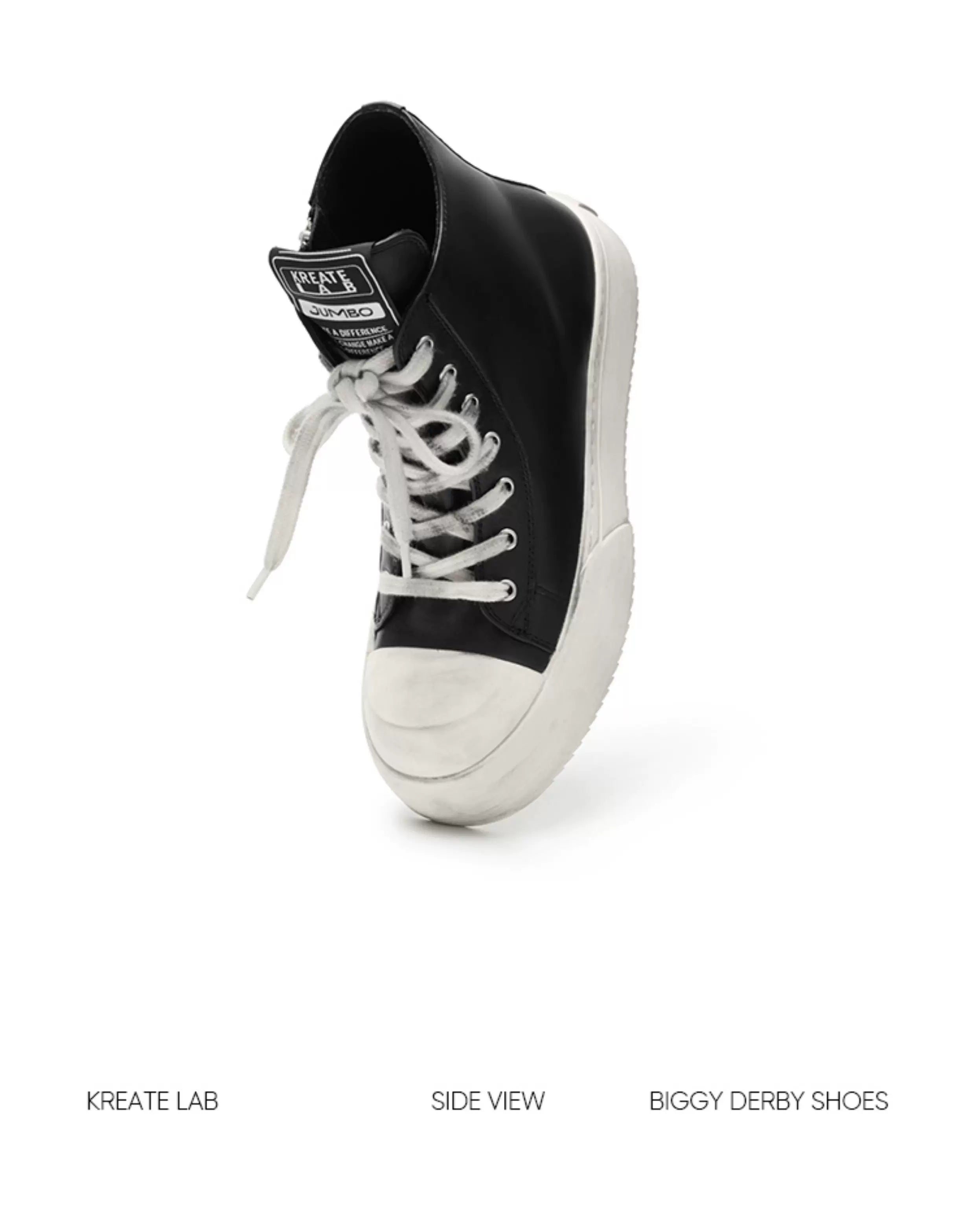JumboHigh Oreo Distressed High-Top Leather Sneakers