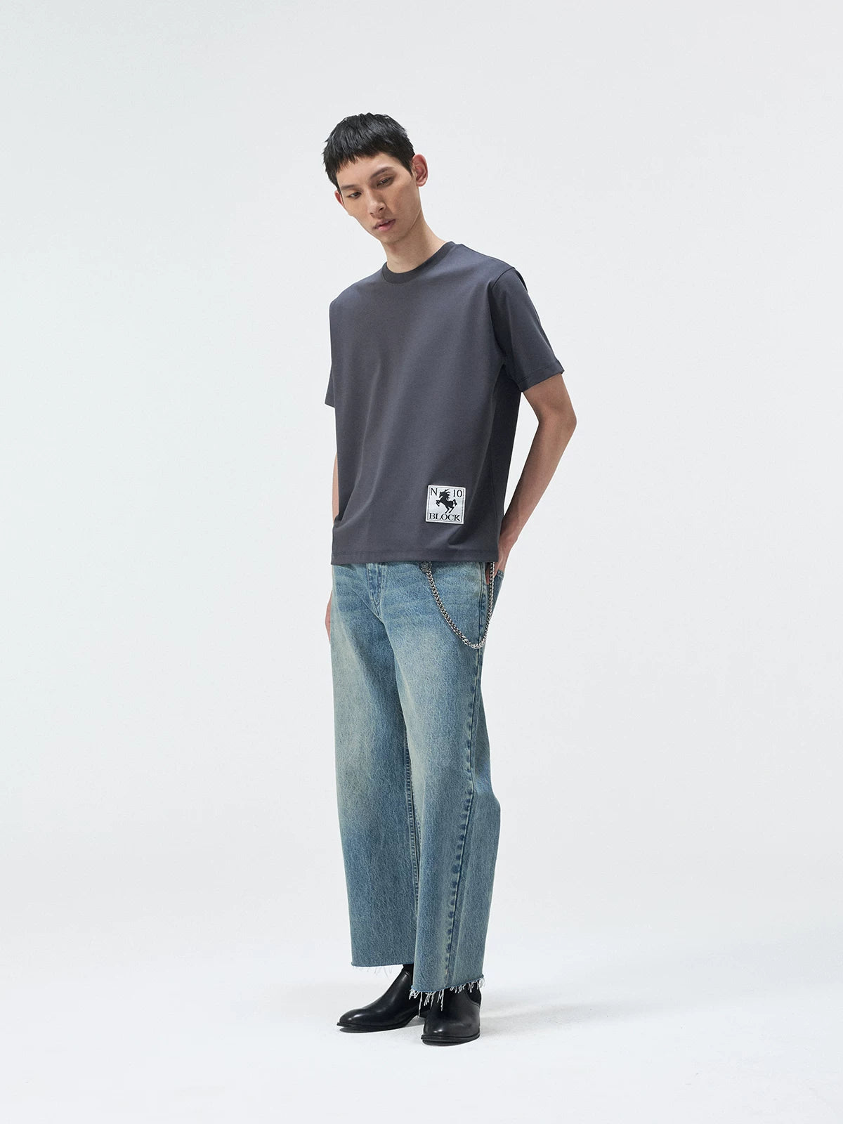 Multi-color Cotton Crew Neck Tees