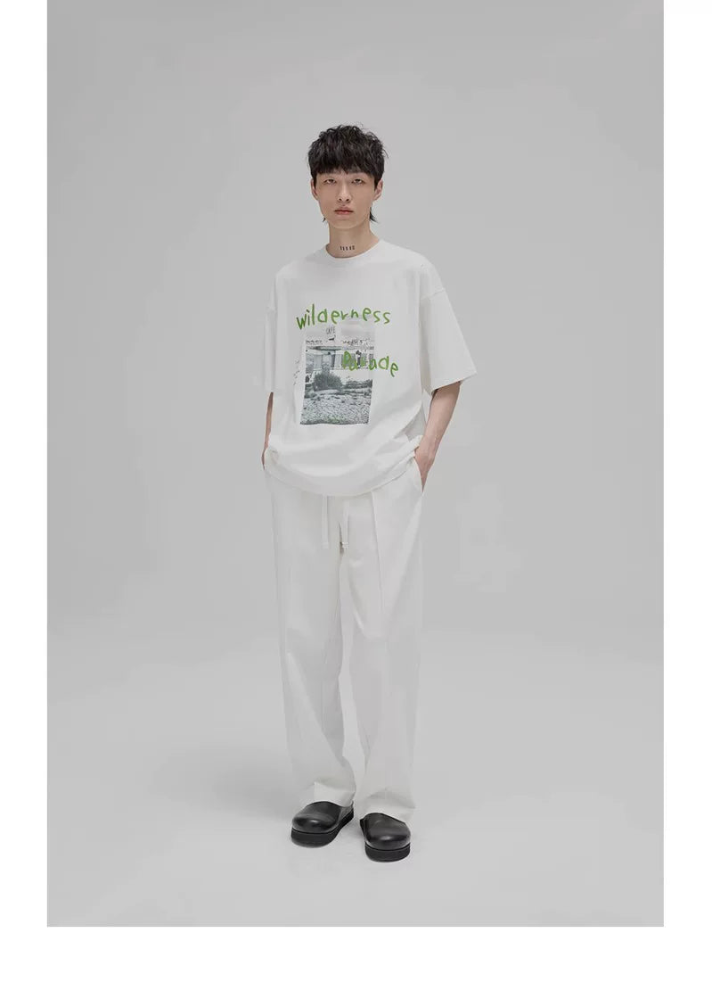 Graffiti Print Double Mercerized Tee