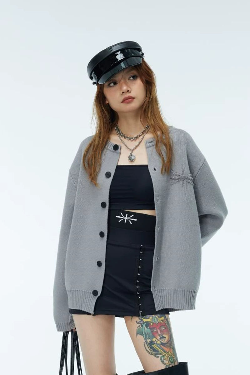 Rivet-Trimmed Two-Tone Cardigans