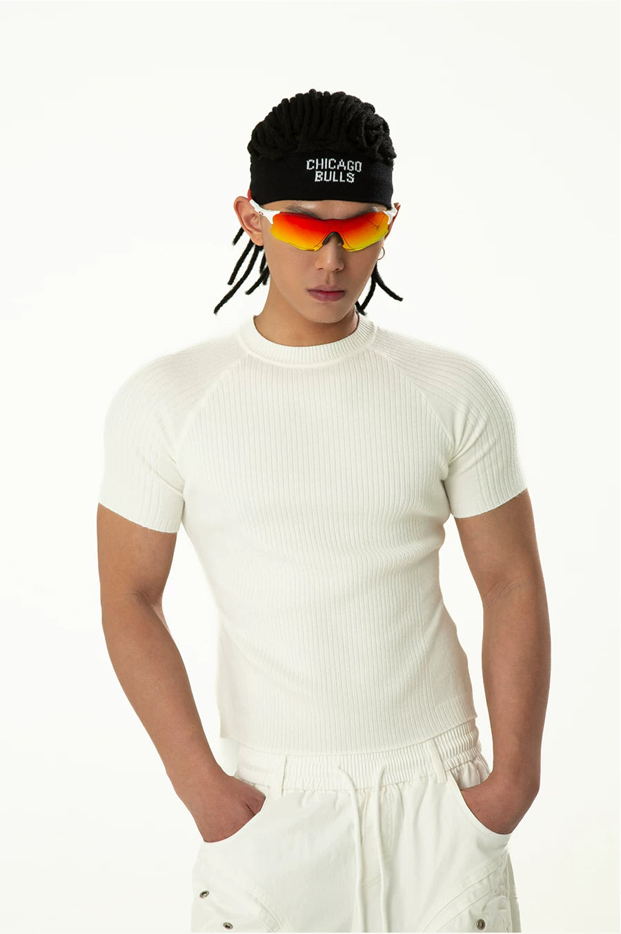 Men's Colorblock Ribbed Short Sleeve Tee