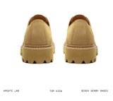 Matte Yellow Leather Derby Shoes
