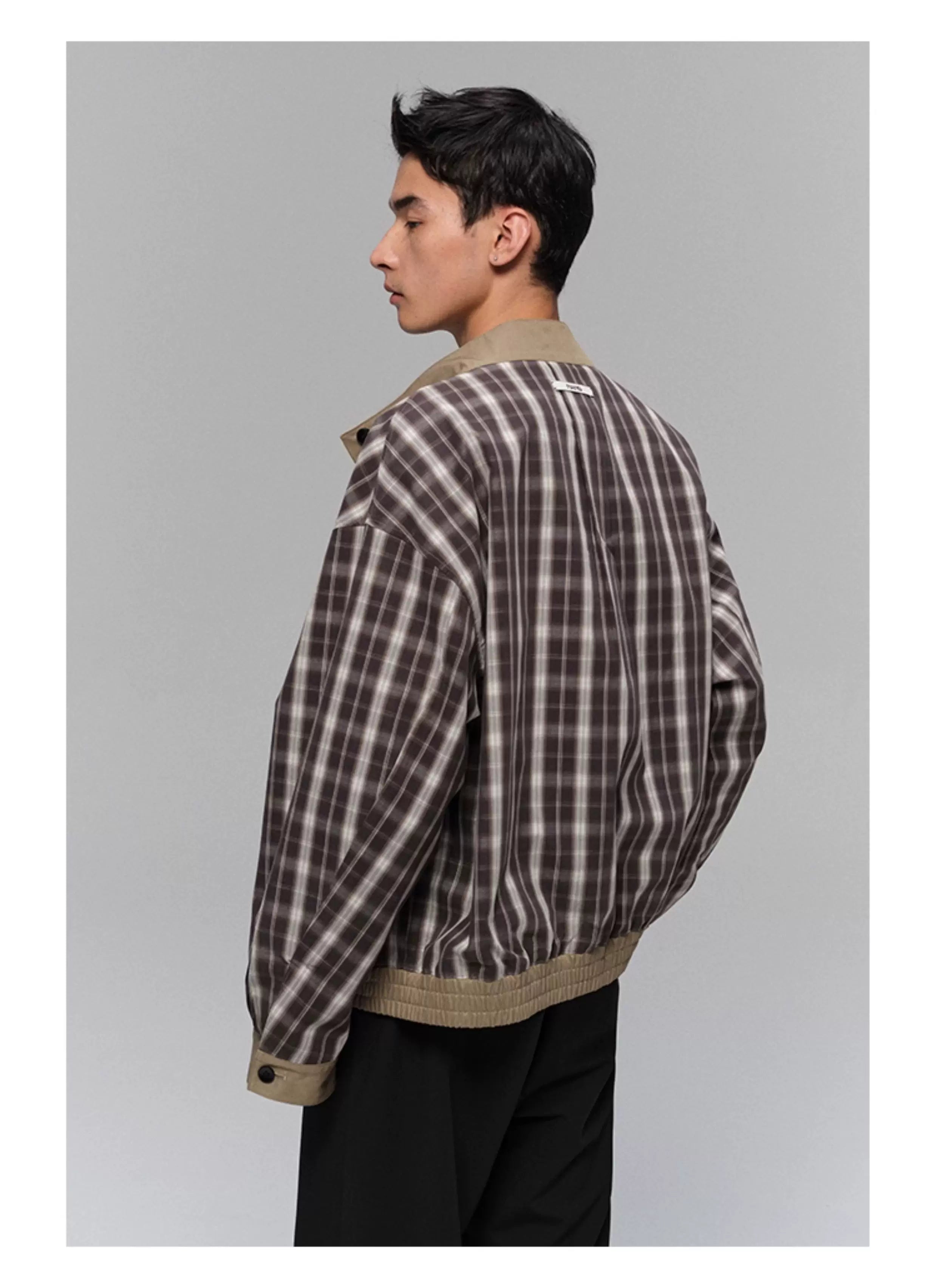 Reversible Plaid Lined Cotton Harrington Jacket