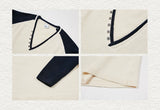 Men's Loose Colorblock V-neck Wool Sweater