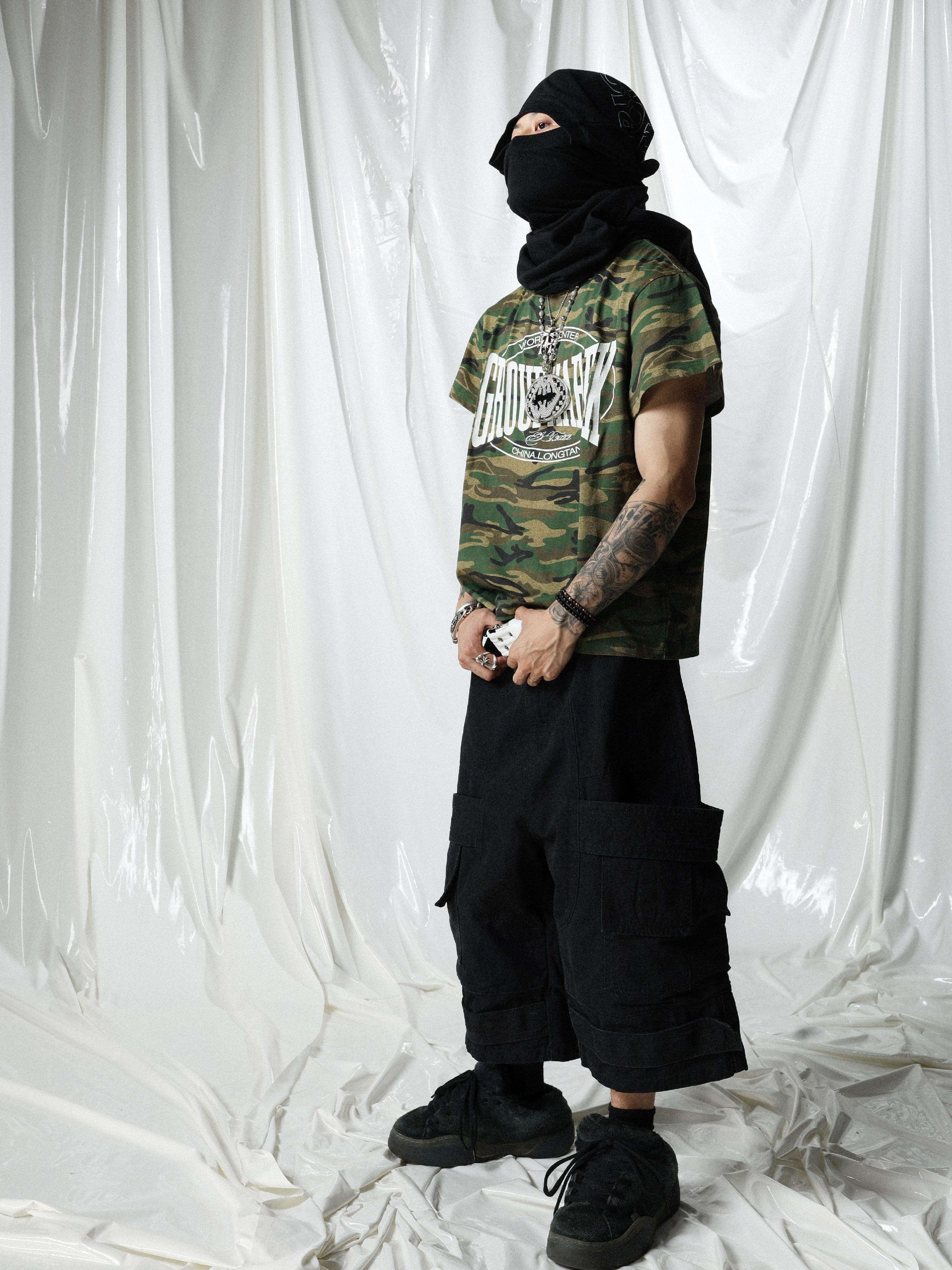 Olive Camo Crack Print Tee