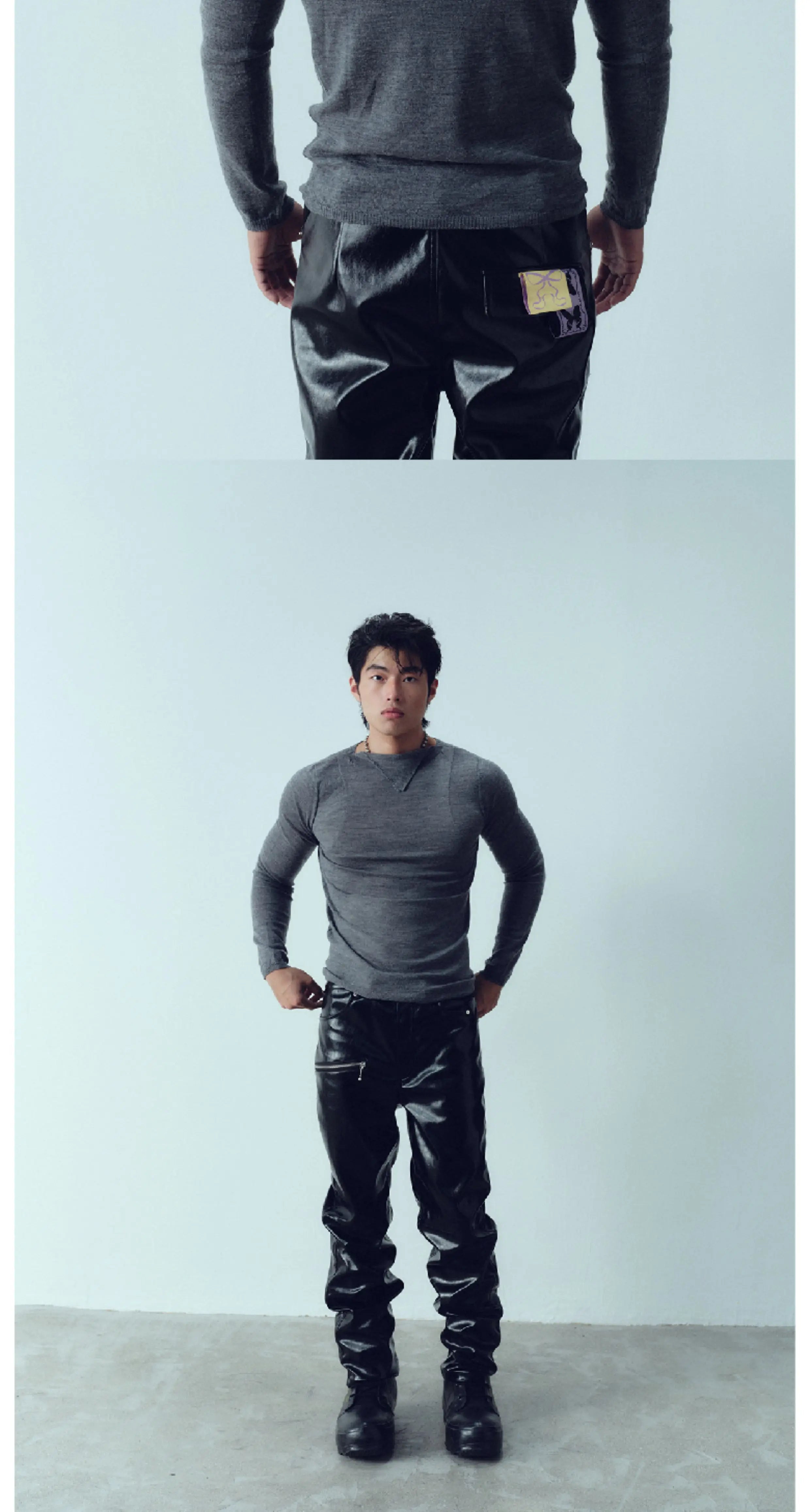 Lightweight Wool Slim Triangle Neck Sweater