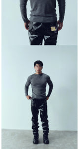 Lightweight Wool Slim Triangle Neck Sweater
