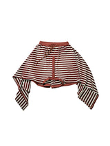 Striped Loose Deconstructed Sweat Shorts