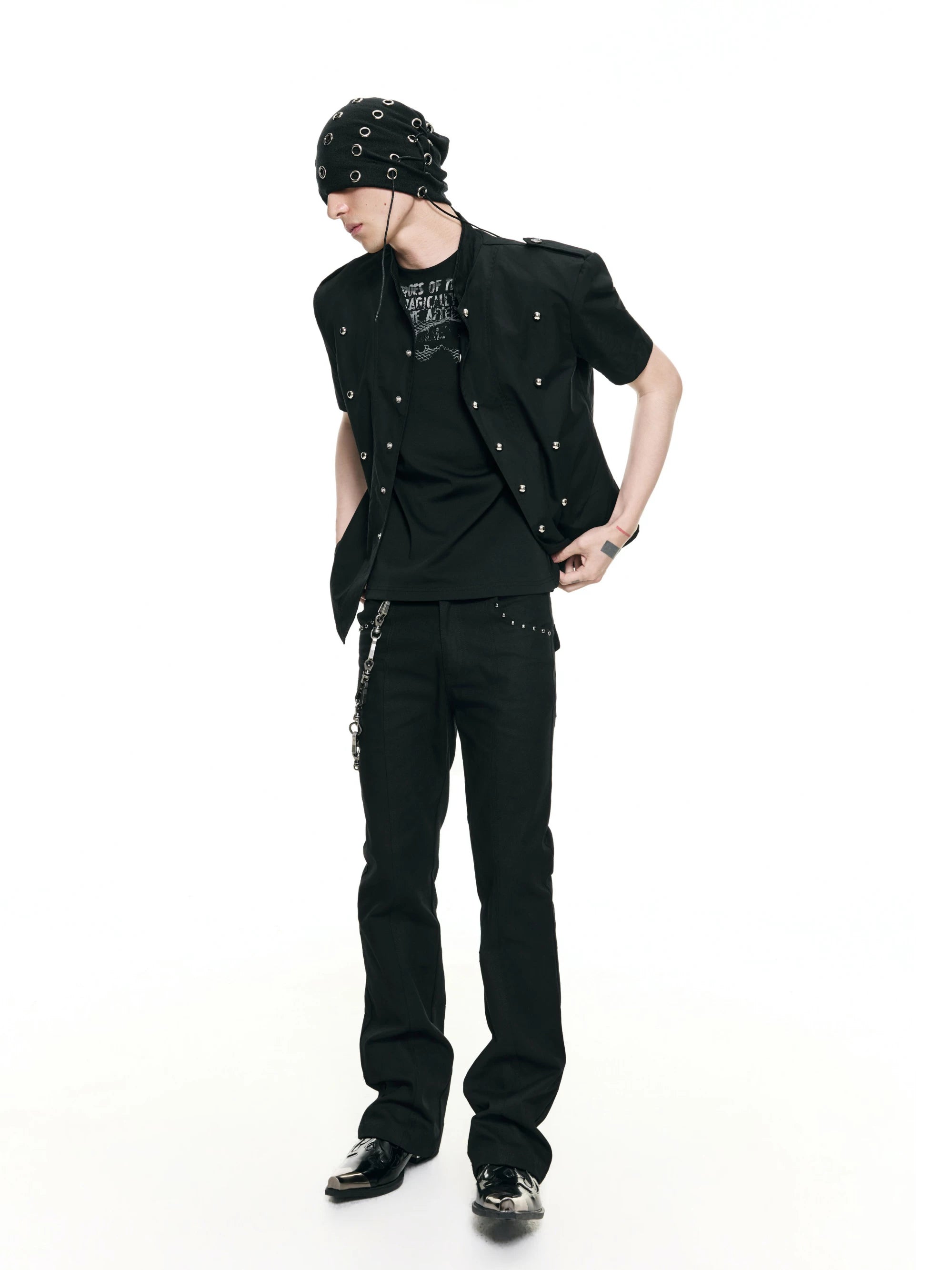 Rivet Slim Canvas Punk Jeans