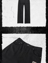 Embroidered Devil Straight-Leg Denim-Style Terry Sweatpants