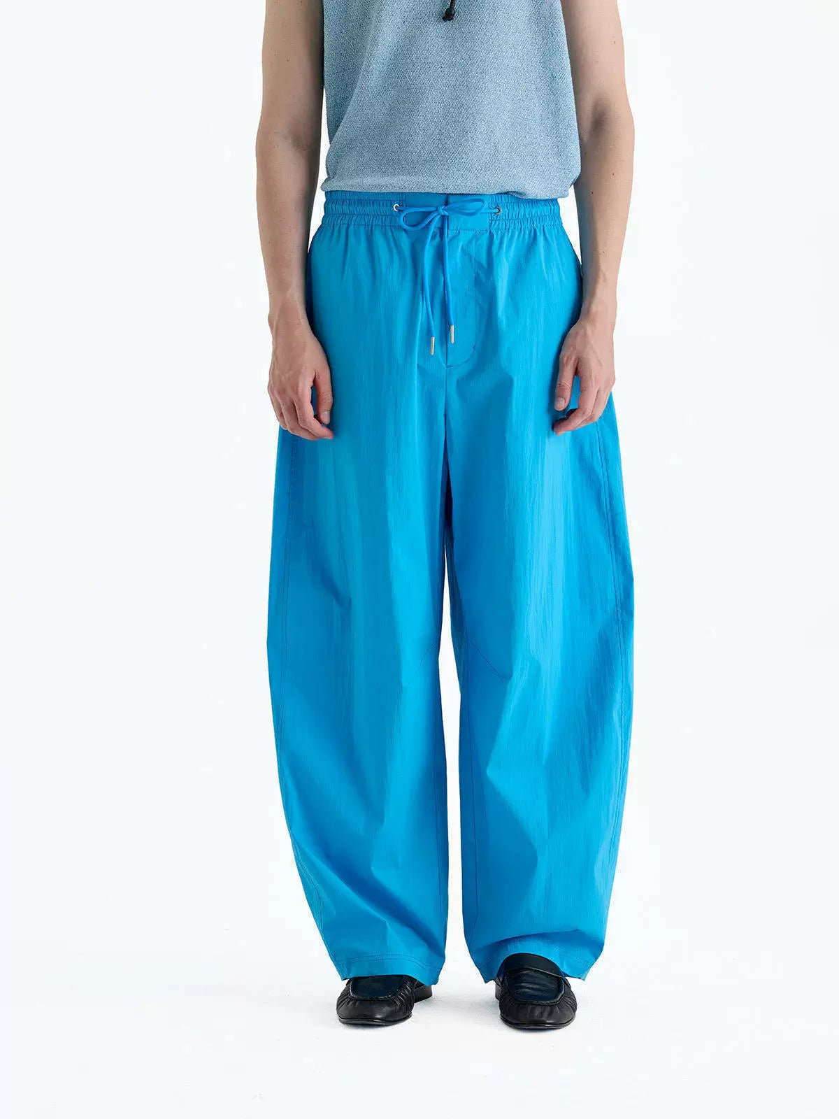 SUPIMA Nylon Drawstring Curved Casual Pants