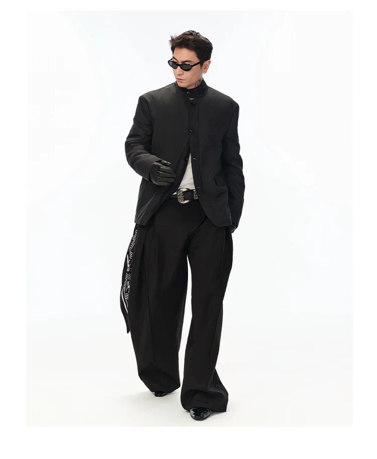 Lightweight Stand Collar Blazer Padded Coat