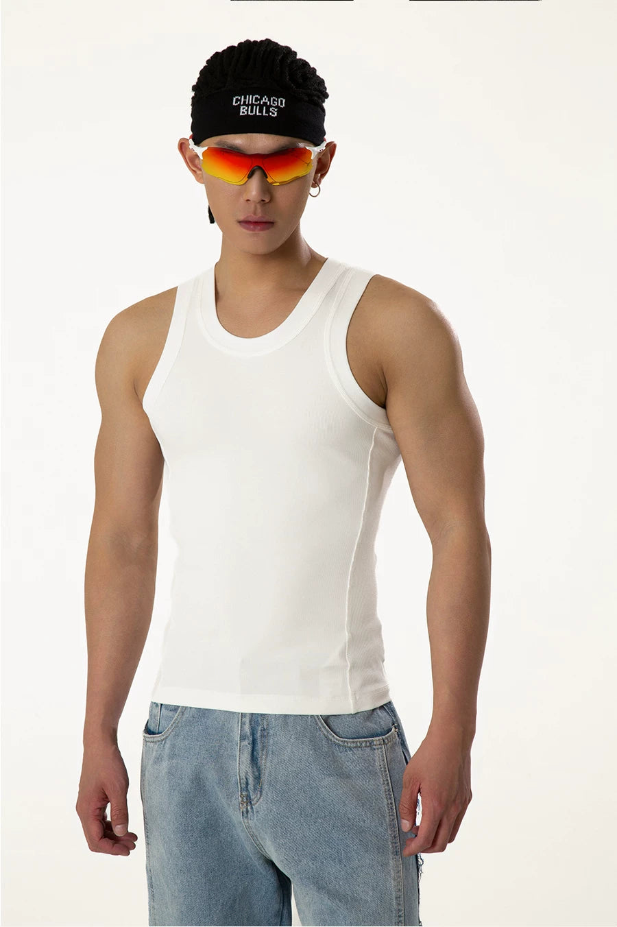 Men's Slim Ribbed Knit Workout Tank