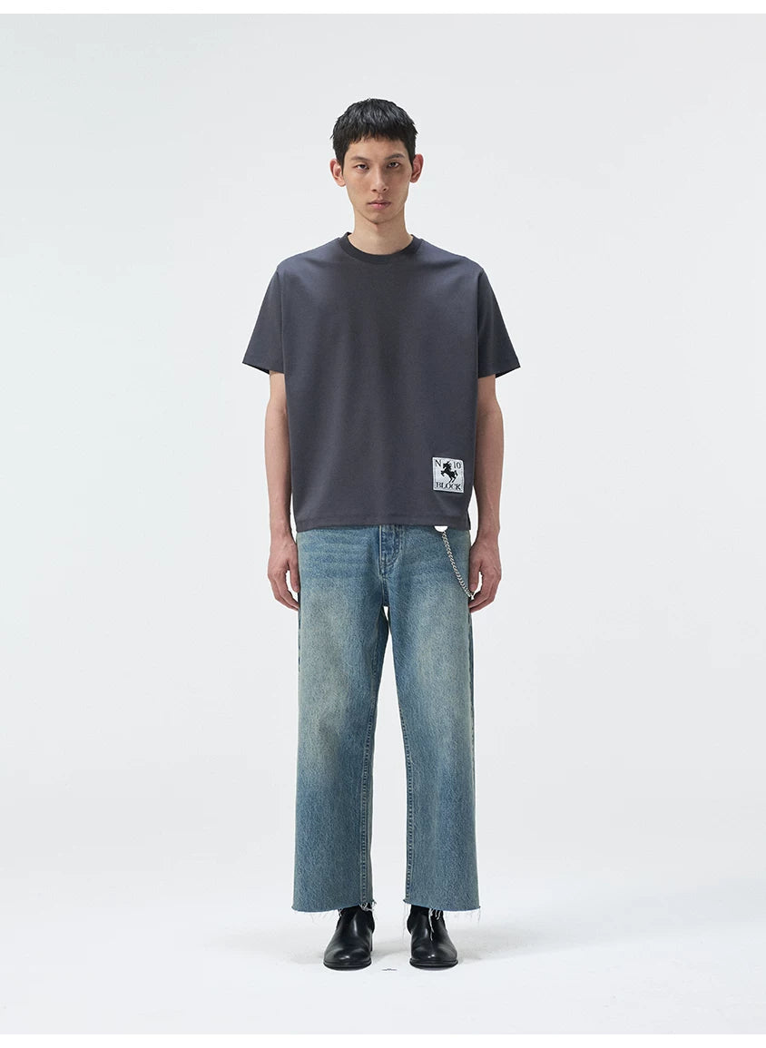 Multi-color Cotton Crew Neck Tees