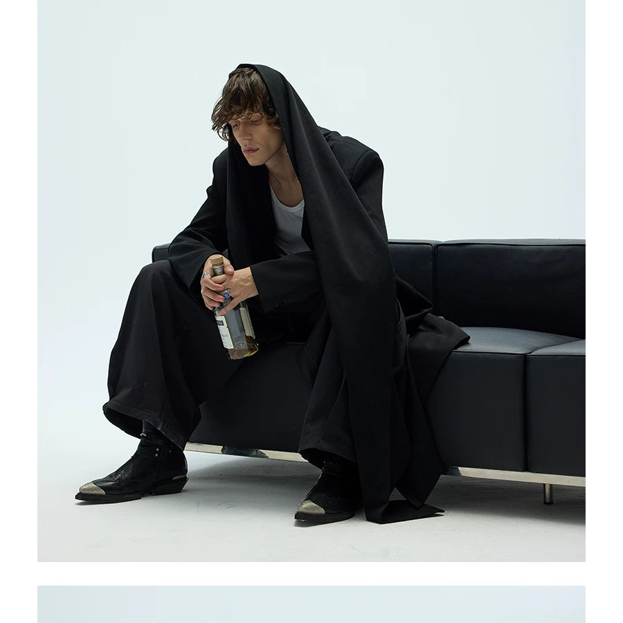 Thick Multi-Wear Hooded Scarf Blazer Coat