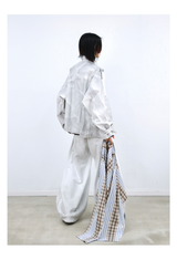 Detachable Distressed Ripped Striped Patchwork Sweatpants