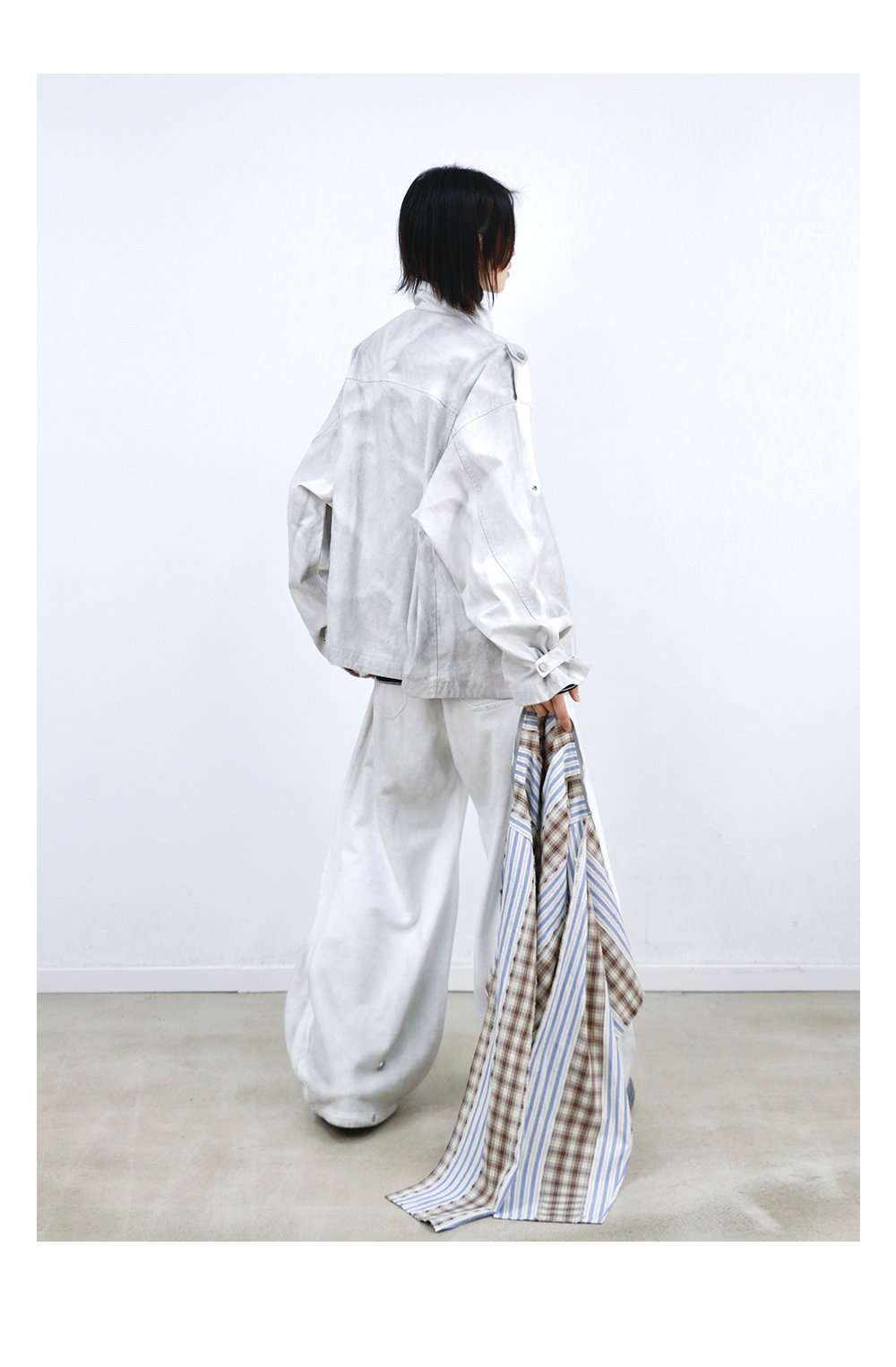 Detachable Distressed Ripped Striped Patchwork Sweatpants