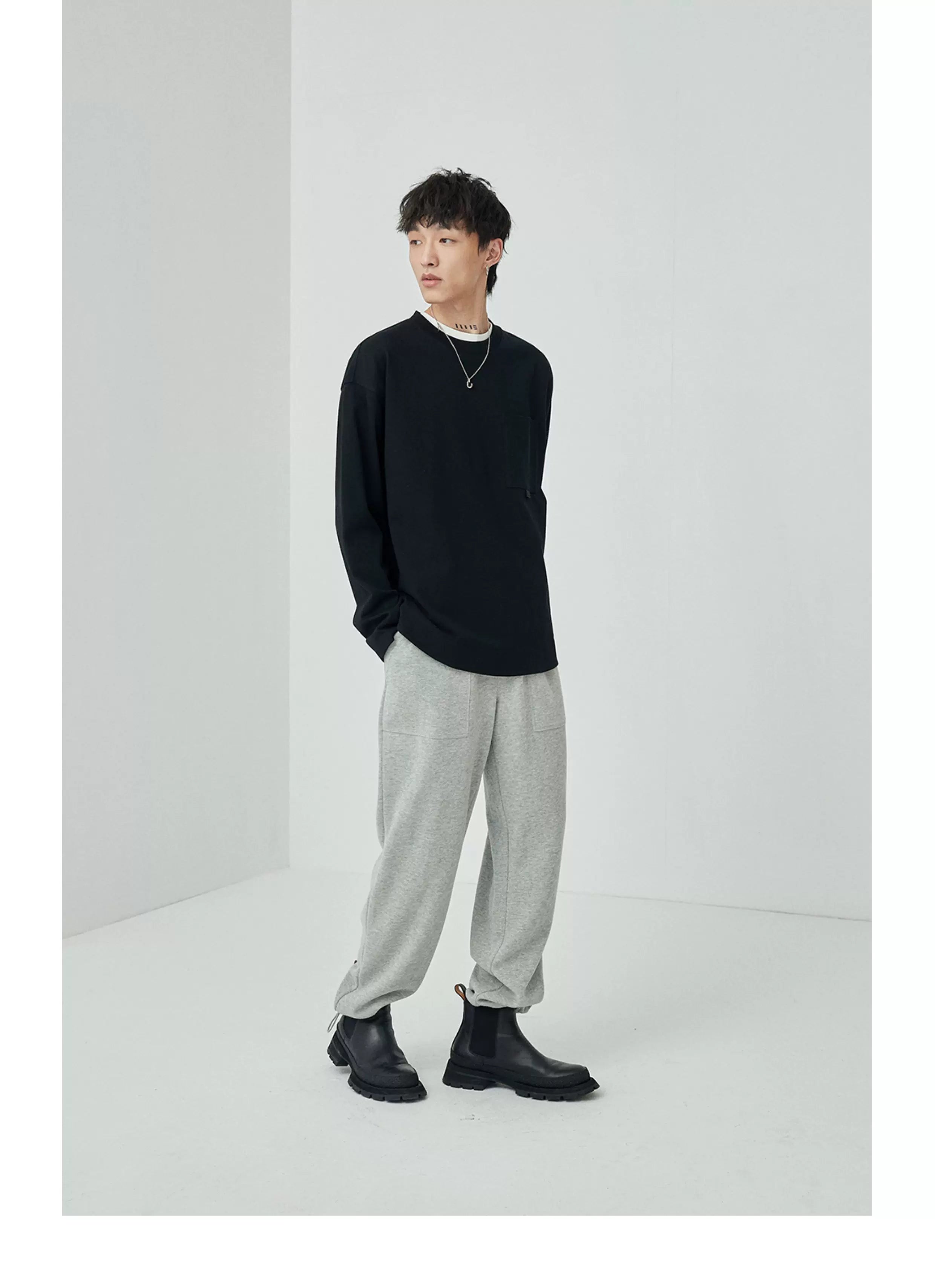 Ribbon Pocket Long Sleeve Tee