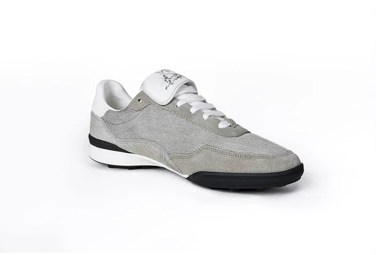 Gray Horsehair Platform Sneakers